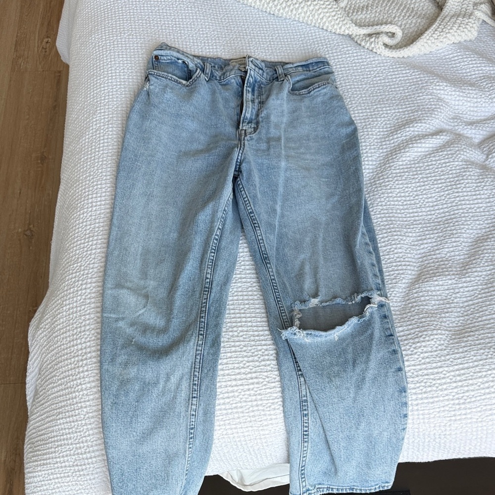 Abercrombie Curve Love Ankle straight Blue Jeans